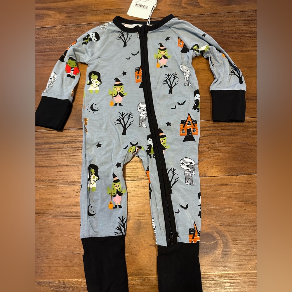 Monster Mash Emerson & Friends Halloween luxury bamboo 1 piece pj’s 0 - 3 M NWT